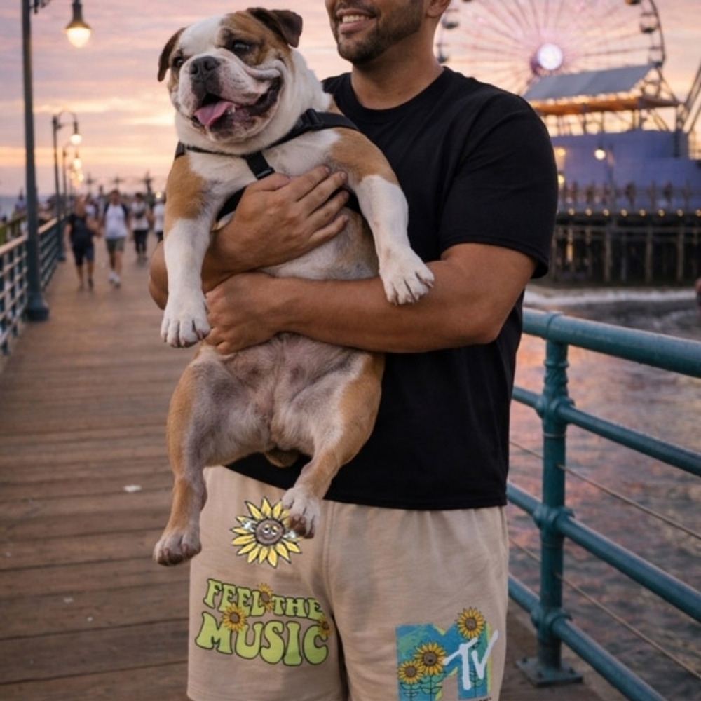 MTV Feel The Music Sunflower Beige Sweat‎ Shorts Size 4X New